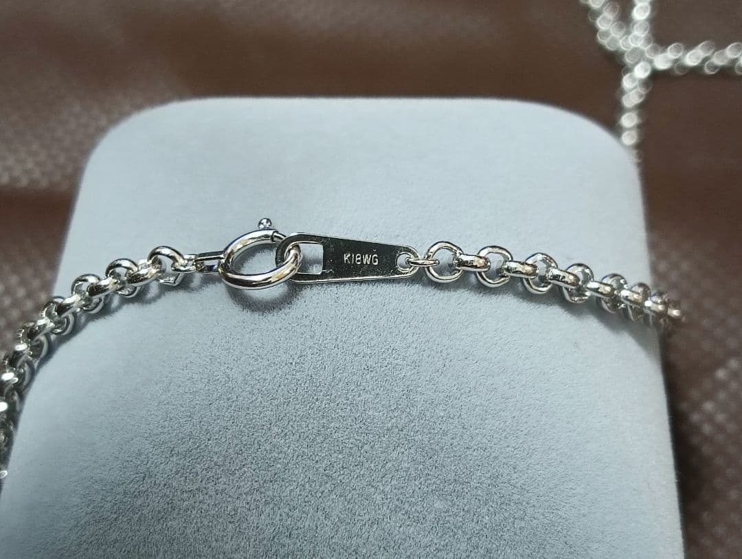 K18WG ロールチェーンネックレス