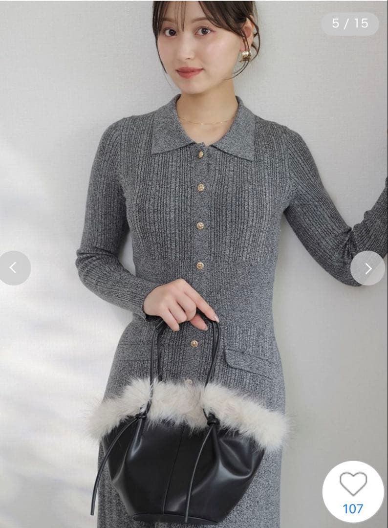 25AW SNIDEL スナイデル フロントボタンニットワンピース