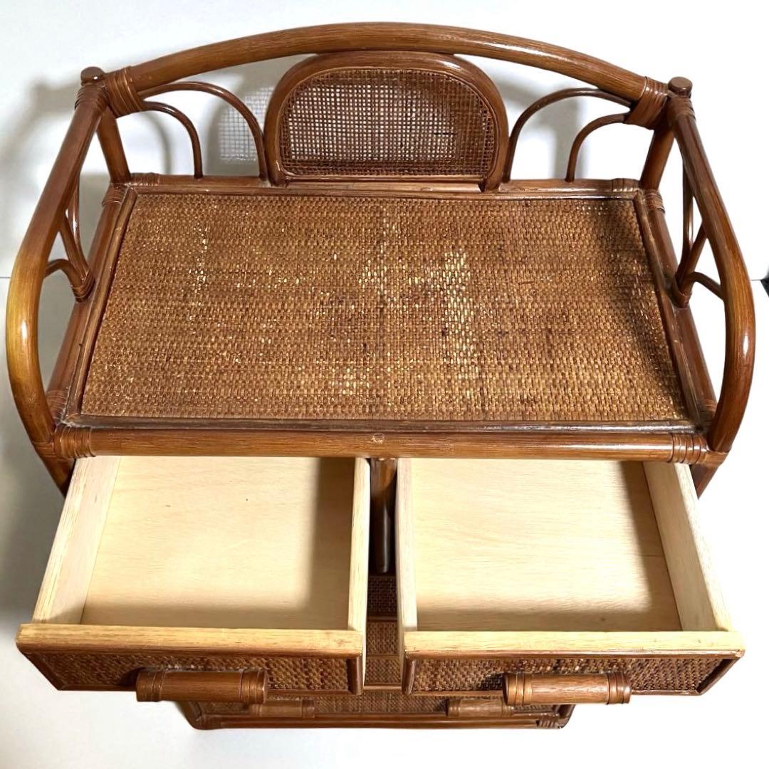 【良品】ラタン製　6段チェスト　籐家具　昭和レトロ　収納家具