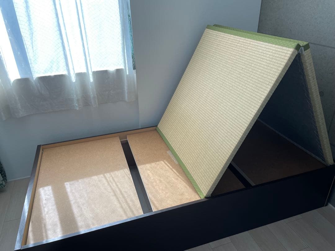 【引取限定】 シングルベッドフレーム ダークブラウン 畳