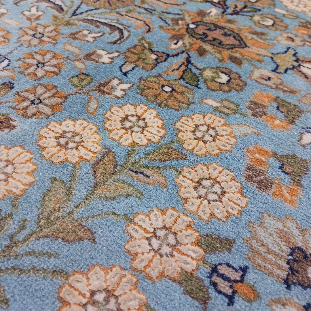 Y3135 高級トルコ絨毯 ウール 手織り 160×93㎝ 小花柄