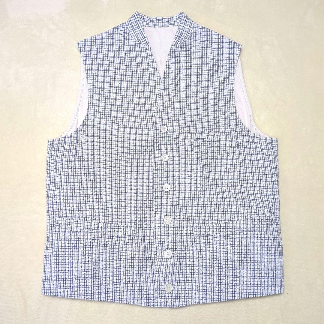 45R コットン リネンツイードの908ベスト 3 ツイード ジレ ベスト