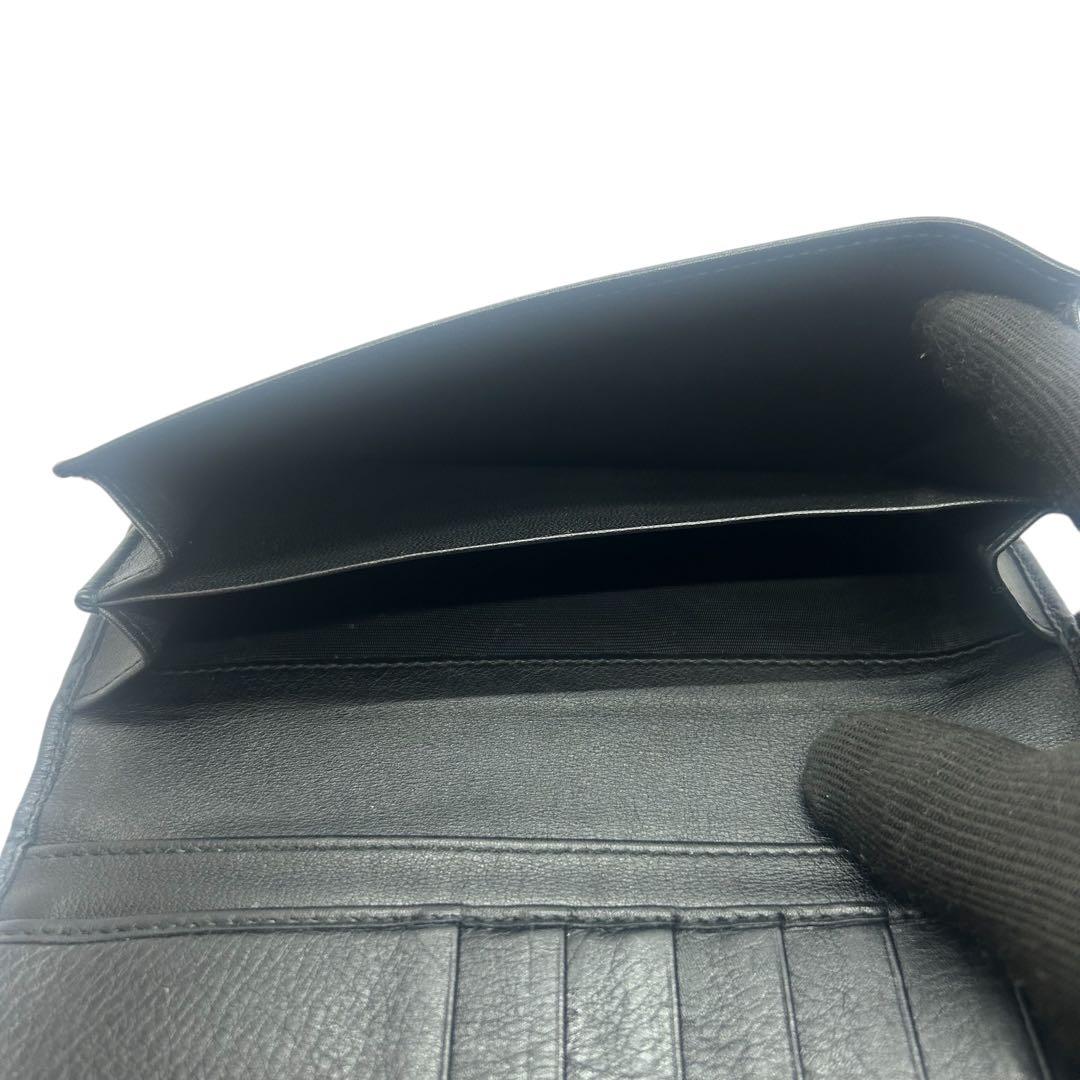 【美品】グッチ 長財布 グッチシマ ラブリーハート Wホック レザー ブラック