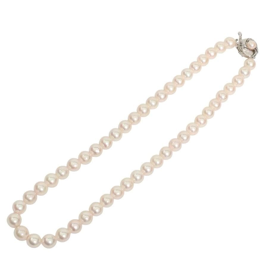 【鑑別書付き】　あこや真珠　ネックレス ラウンド 8～8.5mm SILVER