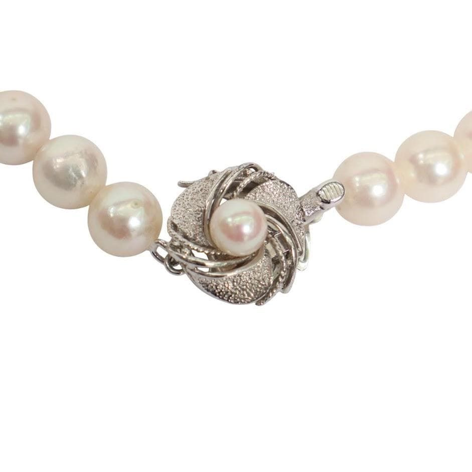 【鑑別書付き】　あこや真珠　ネックレス ラウンド 8～8.5mm SILVER