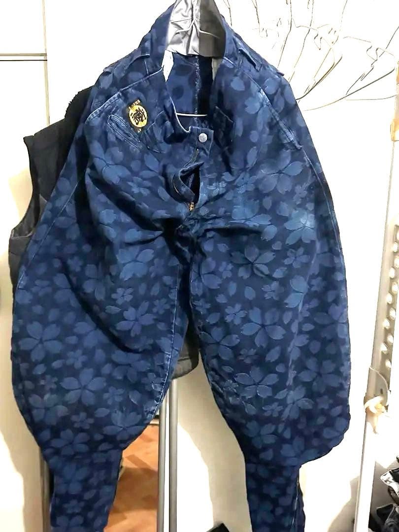 鳶カセヤマ 限定サクラ柄 紺色 上Sサイズ 下SSサイズ B-3