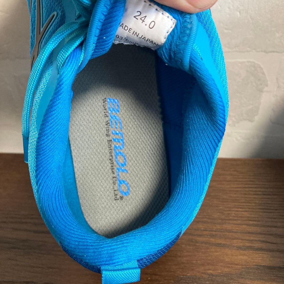 ビモロシューズ BeMoLo ランニングベロ トリコ ブルー 24cm