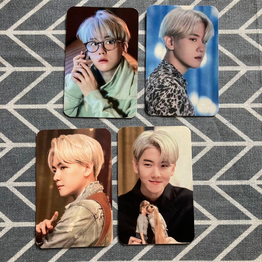 EXO ベッキョン トレカ4枚 BAEKHYUN シリアル 当選 トレカ4枚