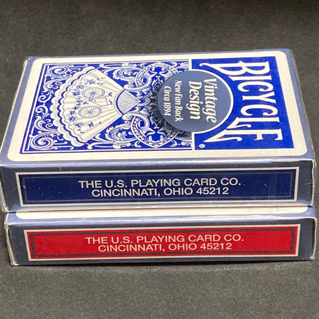 Bicycle Vintage Design New fan back赤青セット