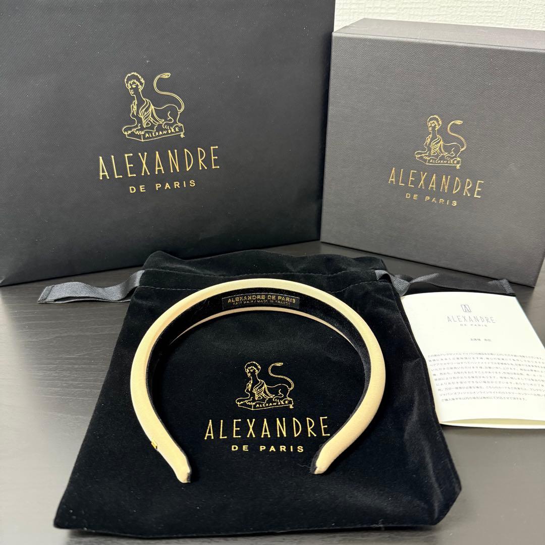 美品ALEXANDRE DE Paris カチューシャ　ベージュ
