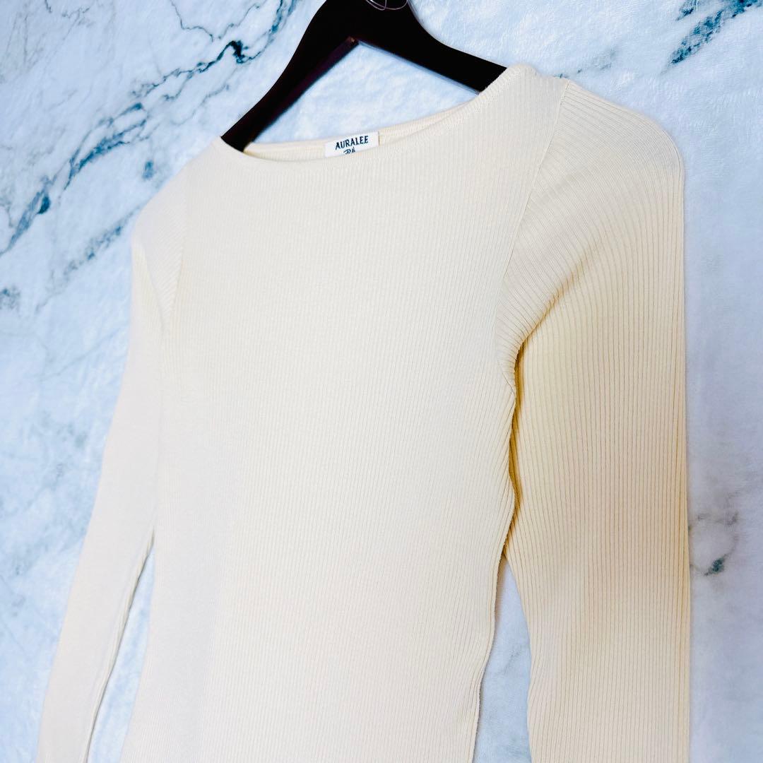 AURALEE × Ron Herman リブニット 長袖 アイボリー 0