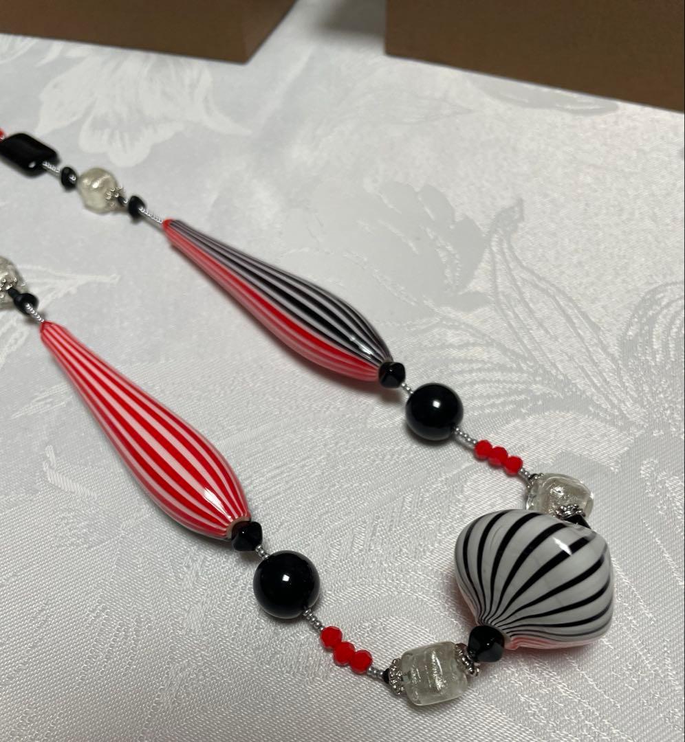 ガラスの森美術館　ネックレス　ハンドメイド　デザイナー　一点もの