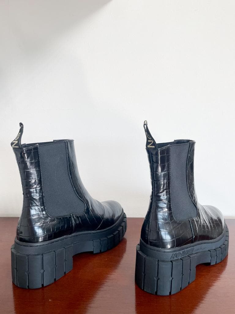 新品★NO NAME（ノーネーム)サイドゴアブーツ 黒 クロコ柄 39⭐︎お値下げ
