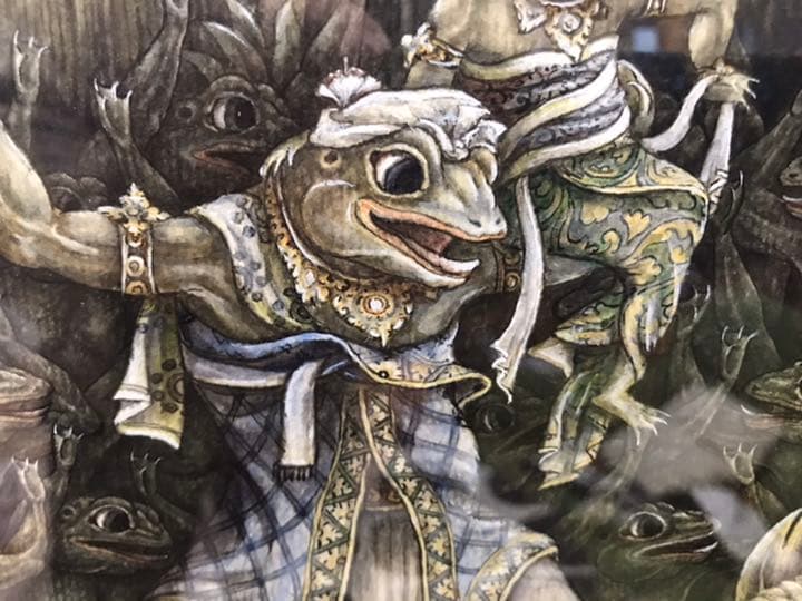 絵画　バリ絵画　カエル