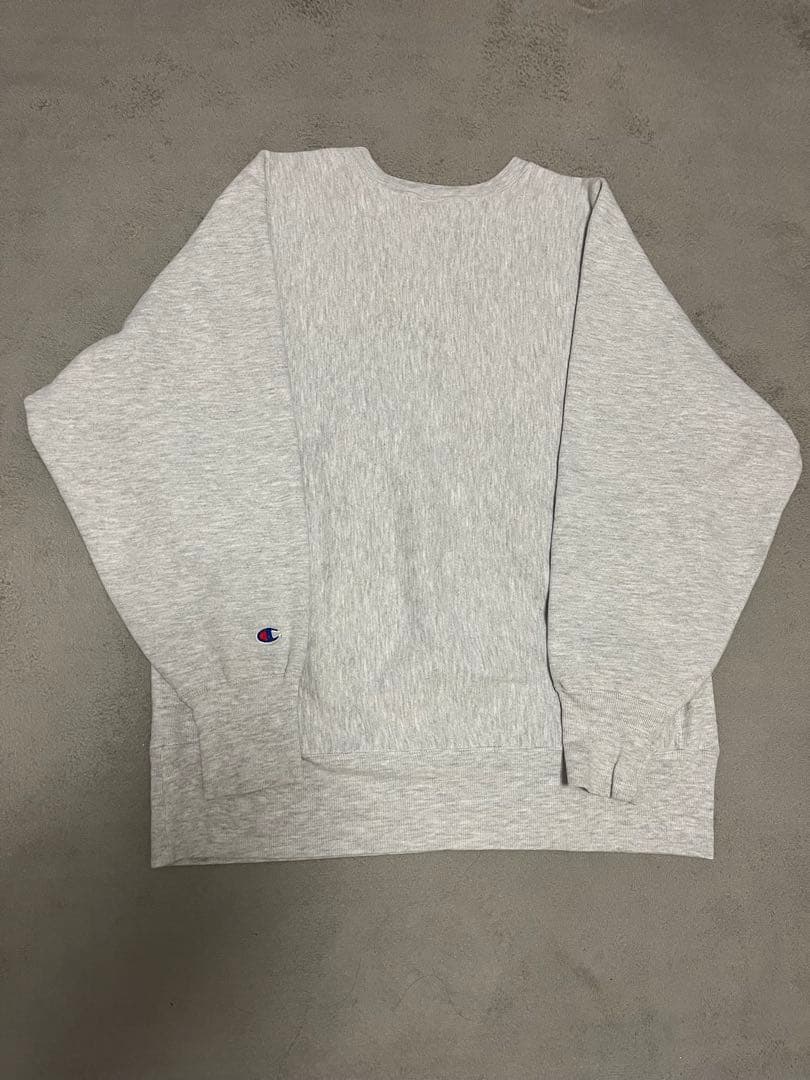 90s champion 刺繍タグ　リバースウィーブスウェットXLラバープリント