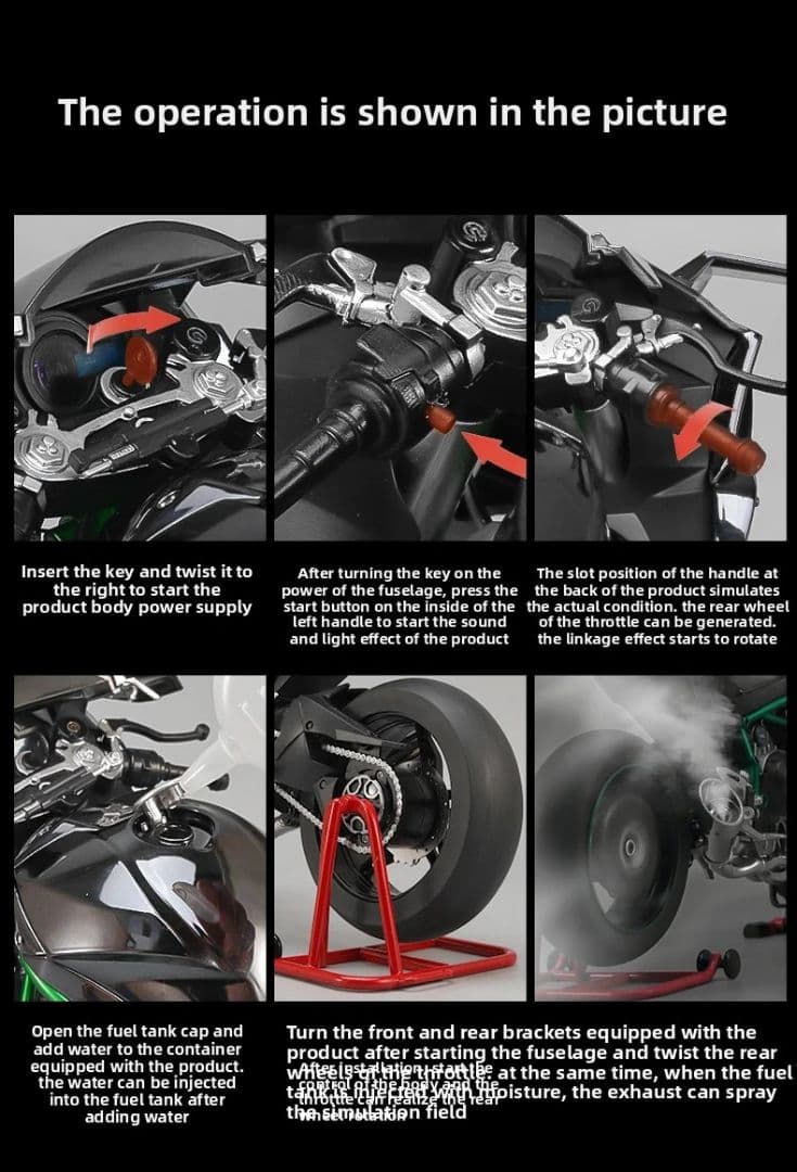 1:6 カワサキ H2R Ninja 合金ダイカスト超BIG オートバイカーボン