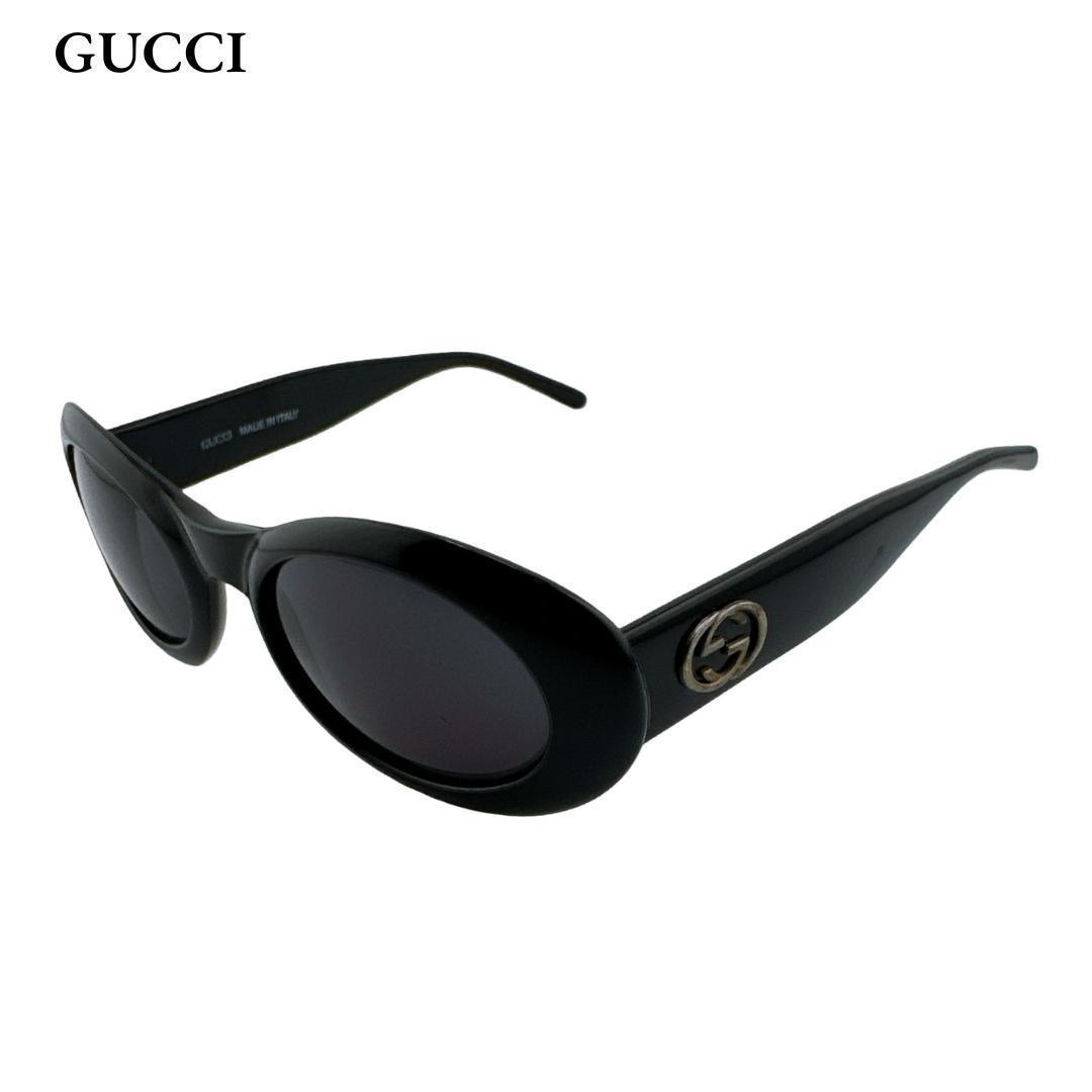 グッチ 度なし サングラス アイウェア サイドロゴ GGロゴ ブラック ゴールド