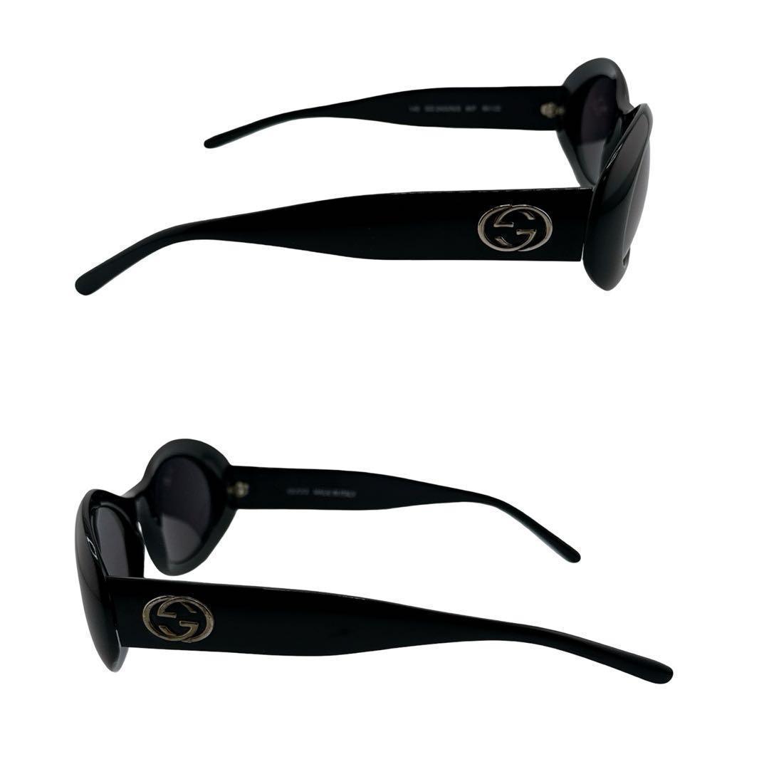 グッチ 度なし サングラス アイウェア サイドロゴ GGロゴ ブラック ゴールド