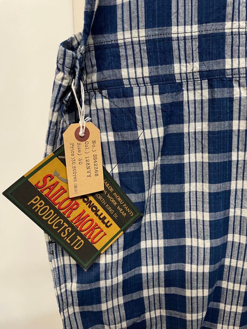 新品sunsurf Union Supplyパラカチェックオーバーオールパンツ