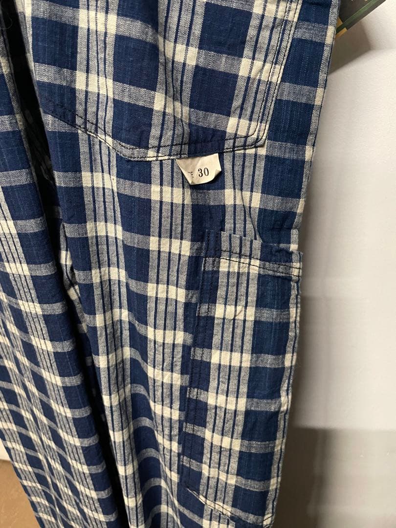 新品sunsurf Union Supplyパラカチェックオーバーオールパンツ