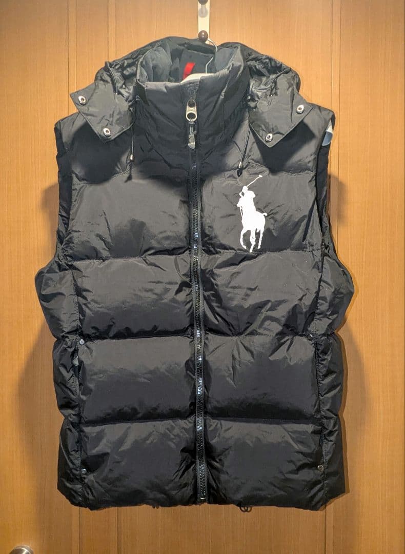 美品■ポロ・ラルフローレン黒ダウンベスト■M■POLO RALPH LAUREN