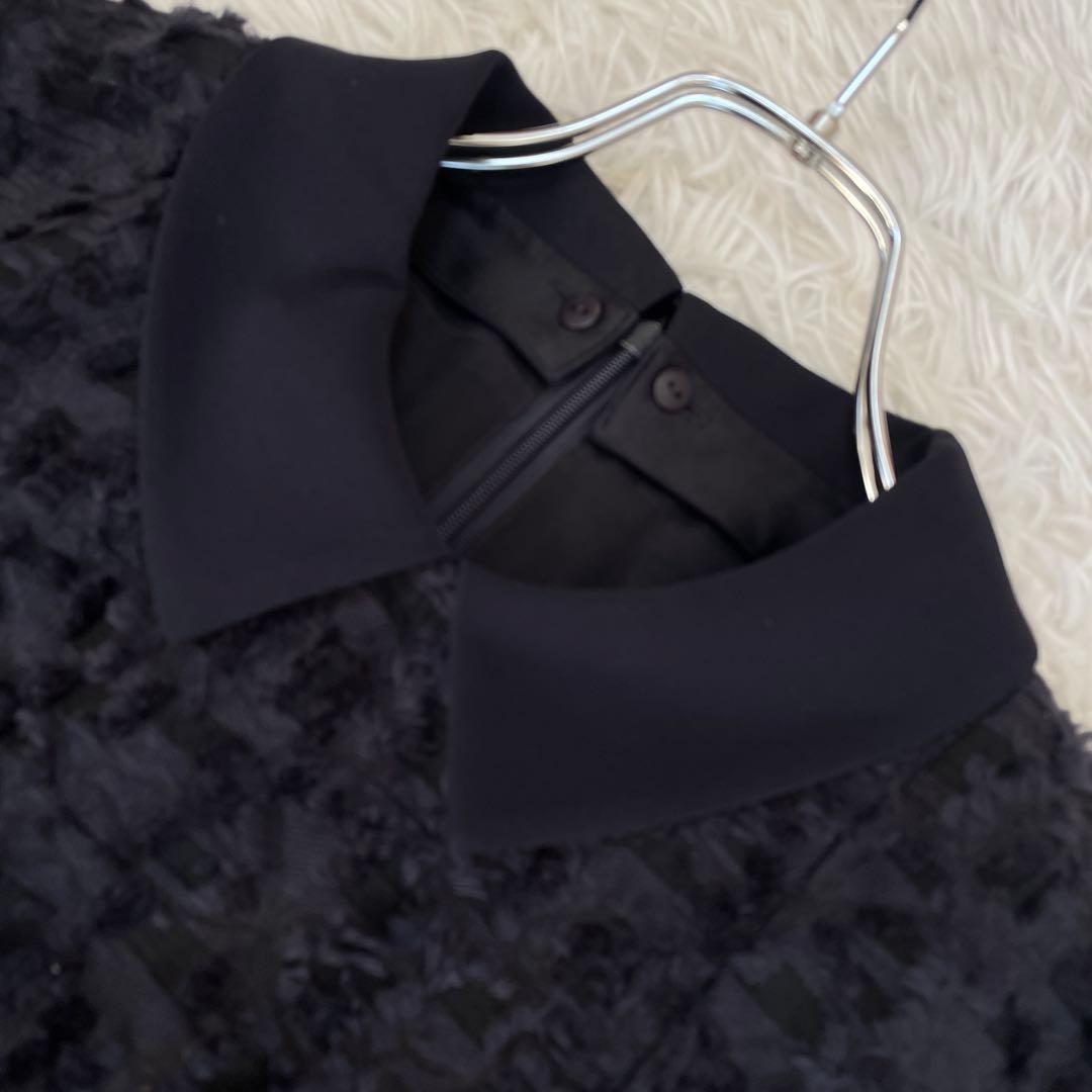 23区【VERYコラボ】ボタニカル カットジャカード ブラウス　ネイビー