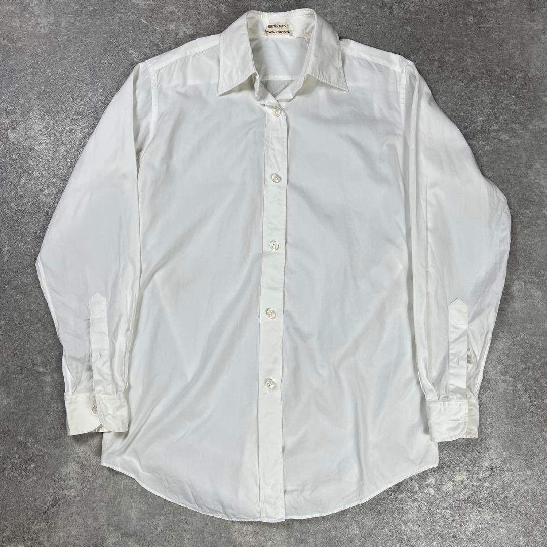 Hermes エルメス マルジェラ期 白シャツ 長袖 レギュラーカラー
