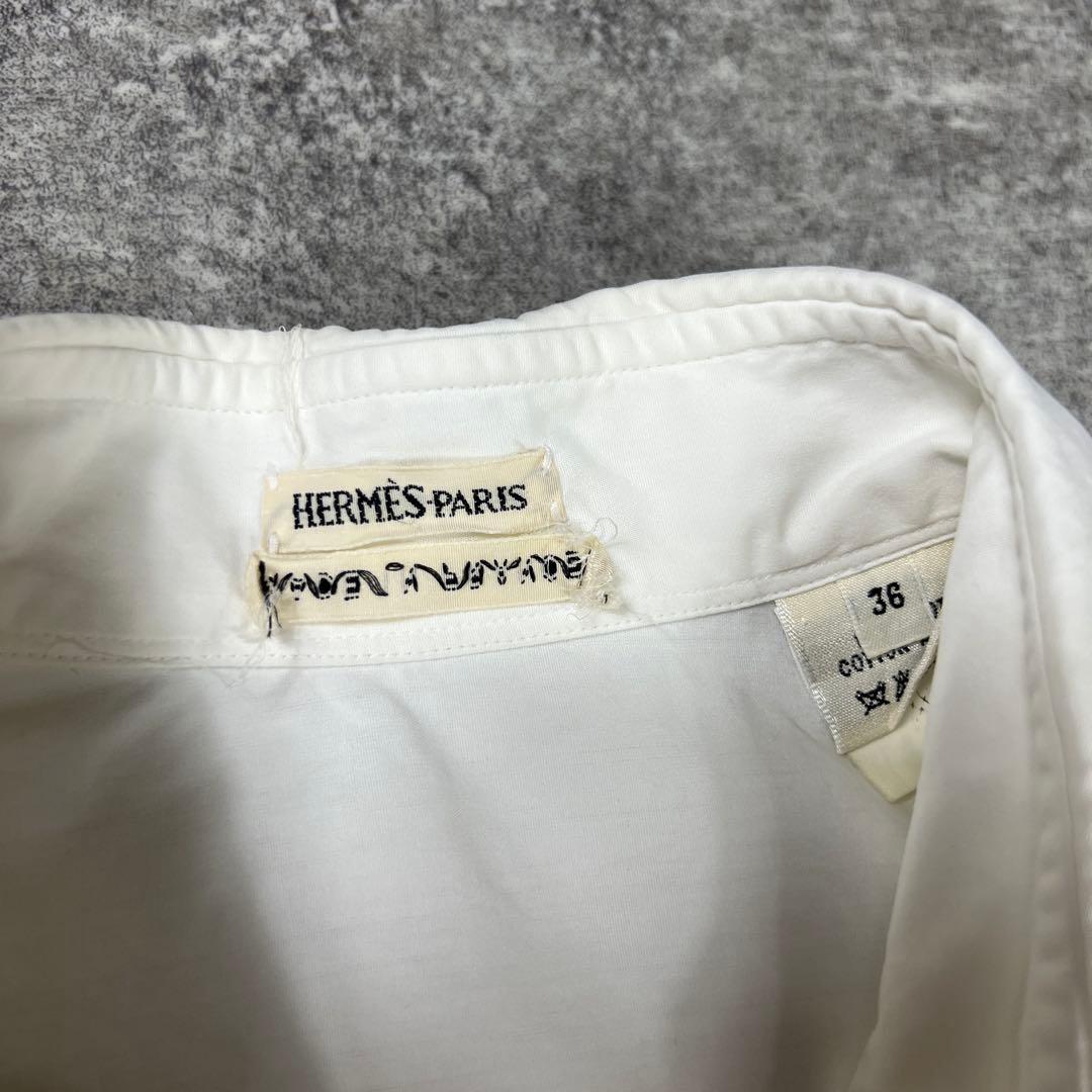 Hermes エルメス マルジェラ期 白シャツ 長袖 レギュラーカラー