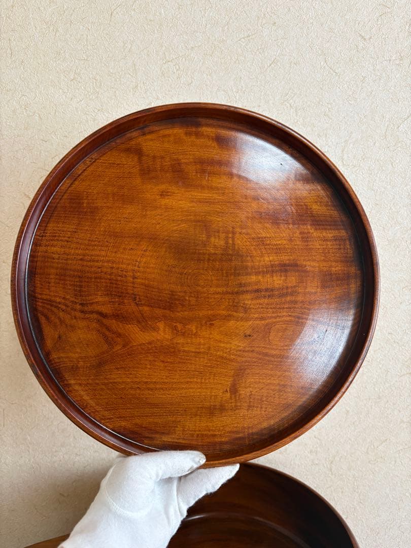 【烏城彫茶櫃】☆登録商標付☆取込盆　岡山県：漆芸　煎茶道具