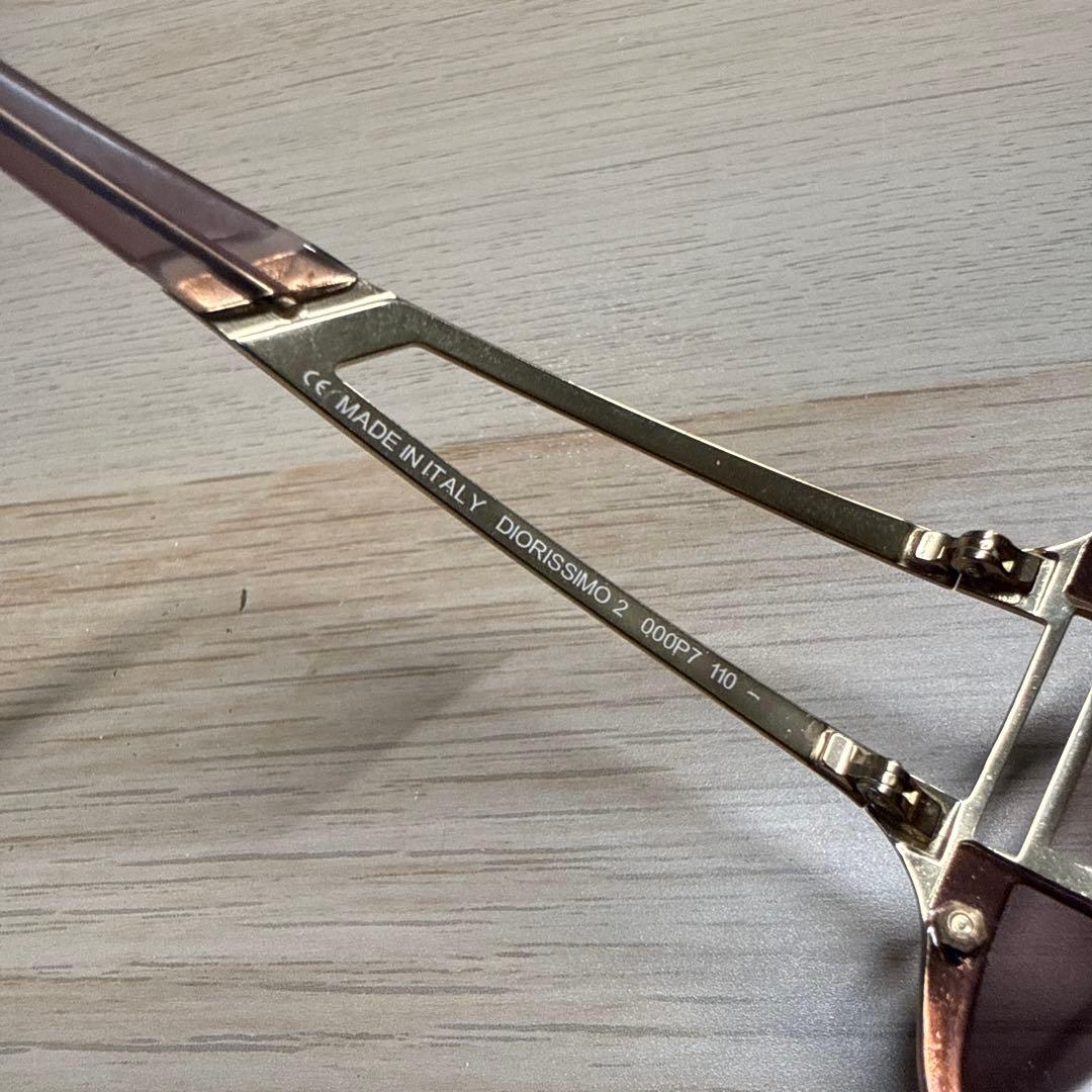 Dior ブラウンレンズ ゴールドフレーム サングラス