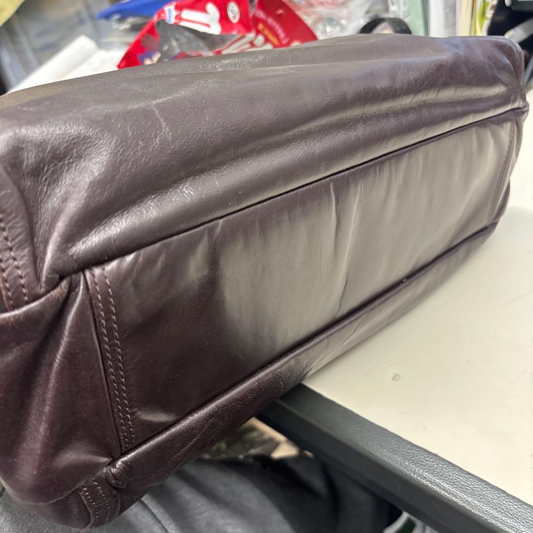 beau dessin ダークブラウン レザー ビジネスバッグ