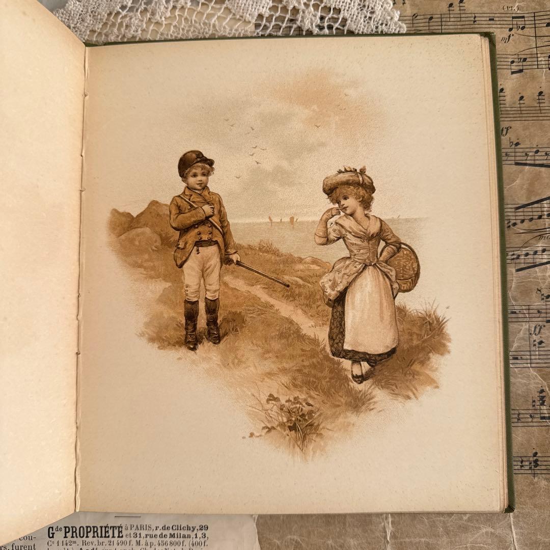 稀少アンティーク美しい挿絵のヴィクトリアン絵本　洋書ジャンクジャーナル古書