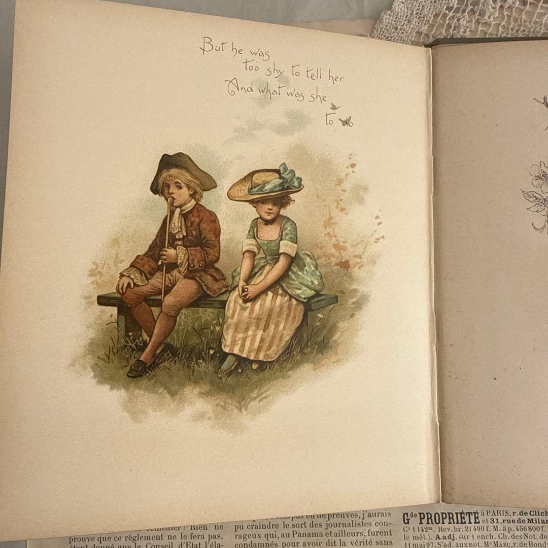 稀少アンティーク美しい挿絵のヴィクトリアン絵本　洋書ジャンクジャーナル古書
