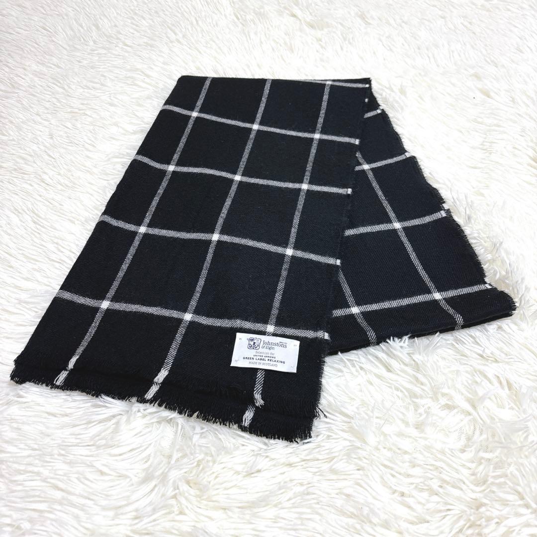 Rosemary0126　 ジョンストンズ ストール　チェック 黒