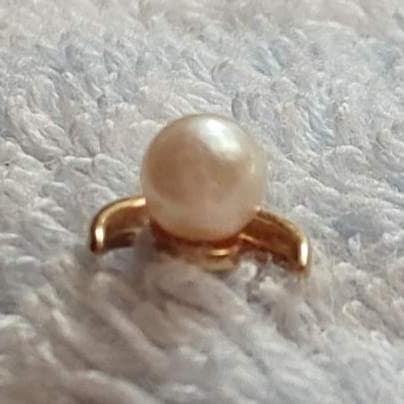 MIKIMOTO ミキモト K18 パール ピアス 片耳 三日月 ○M刻印