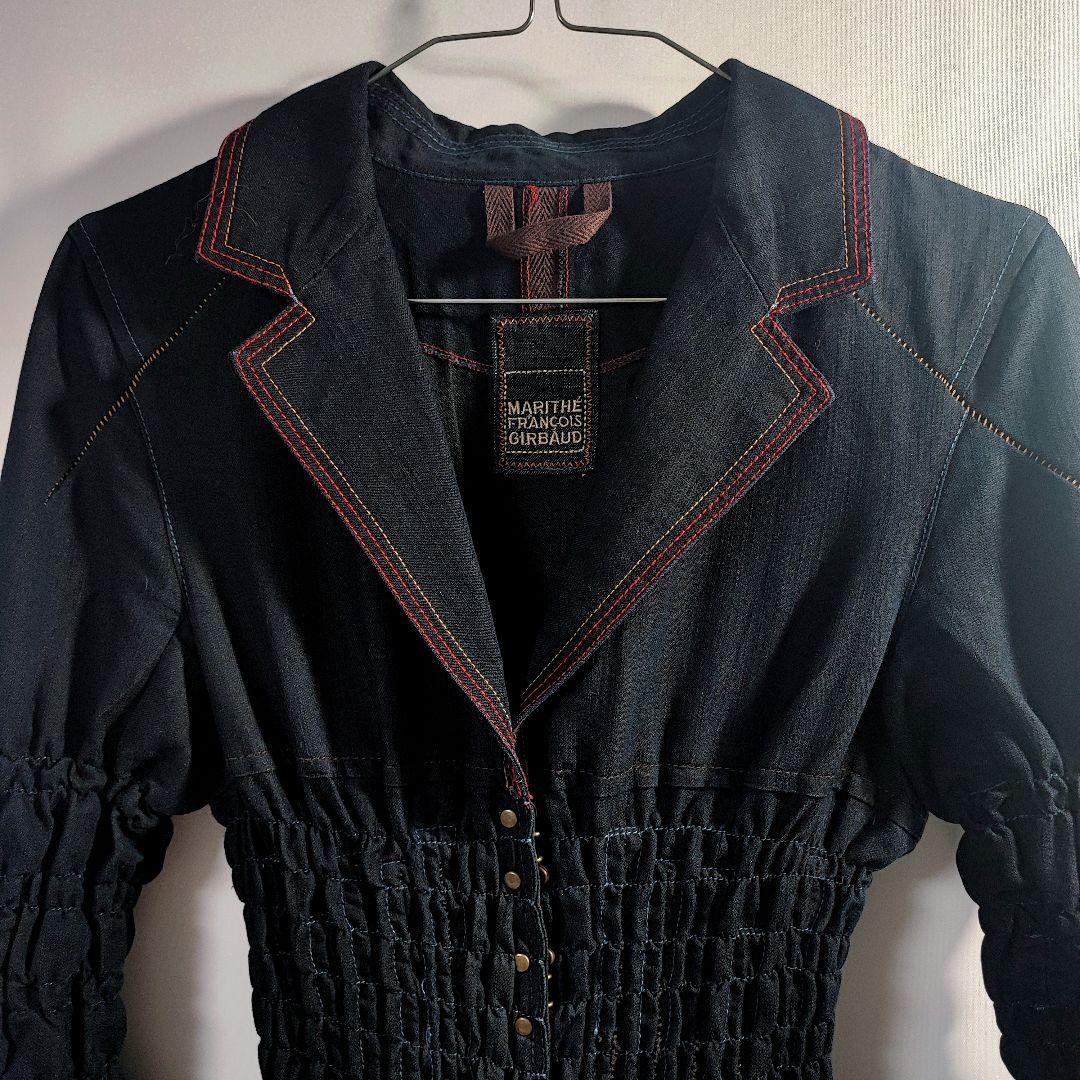 レア 90s 00s マリテフランソワジルボー ワンピース インディゴ チェック