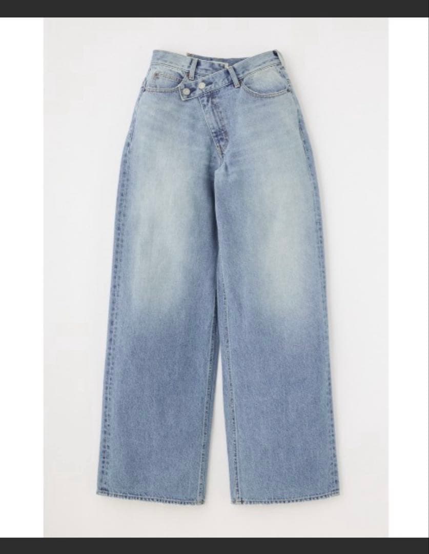 moussy クロスウエストワイドストレート