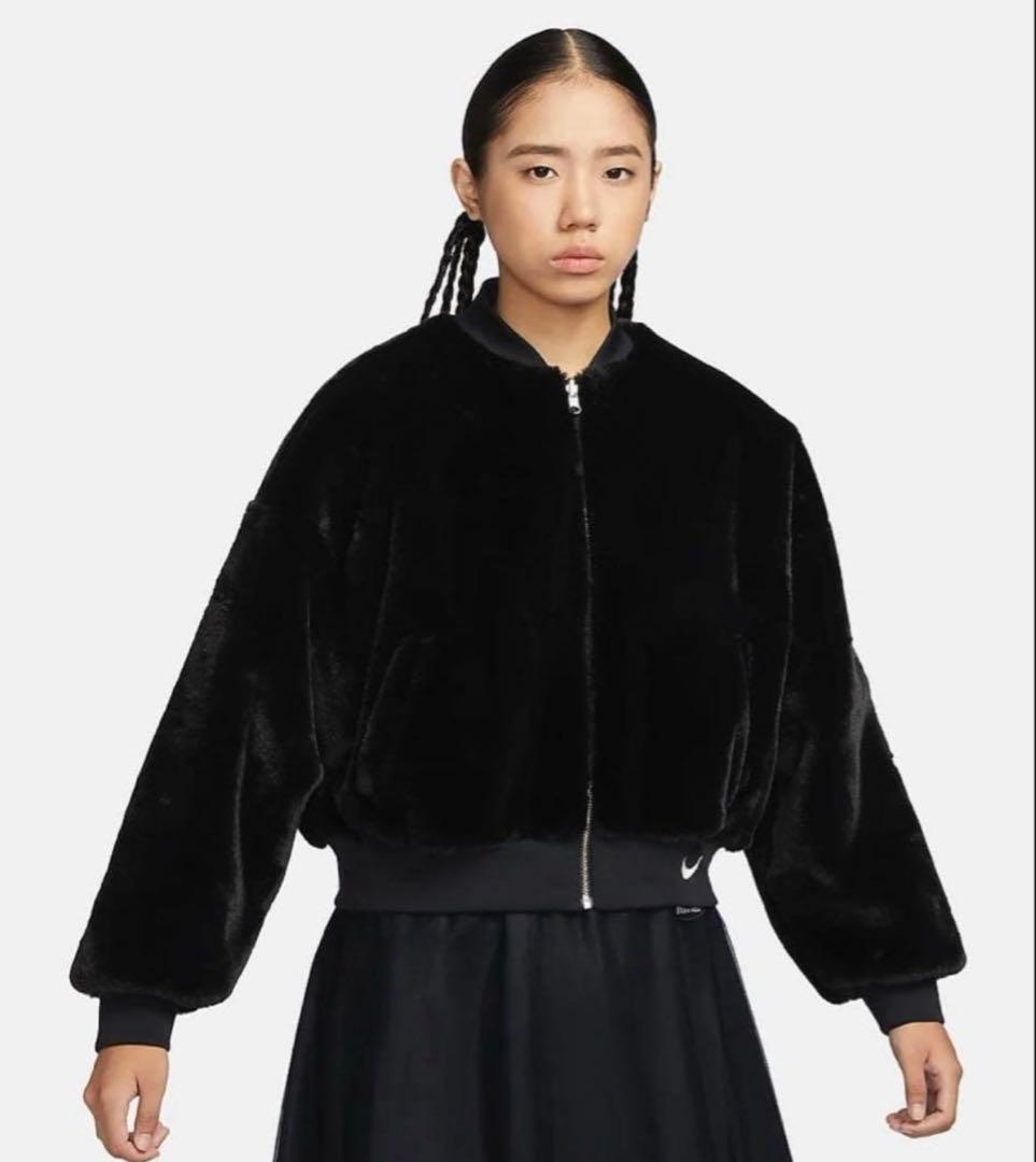 NIKE ウィメンズ リバーシブル フェイクファー ボンバージャケット Lサイズ