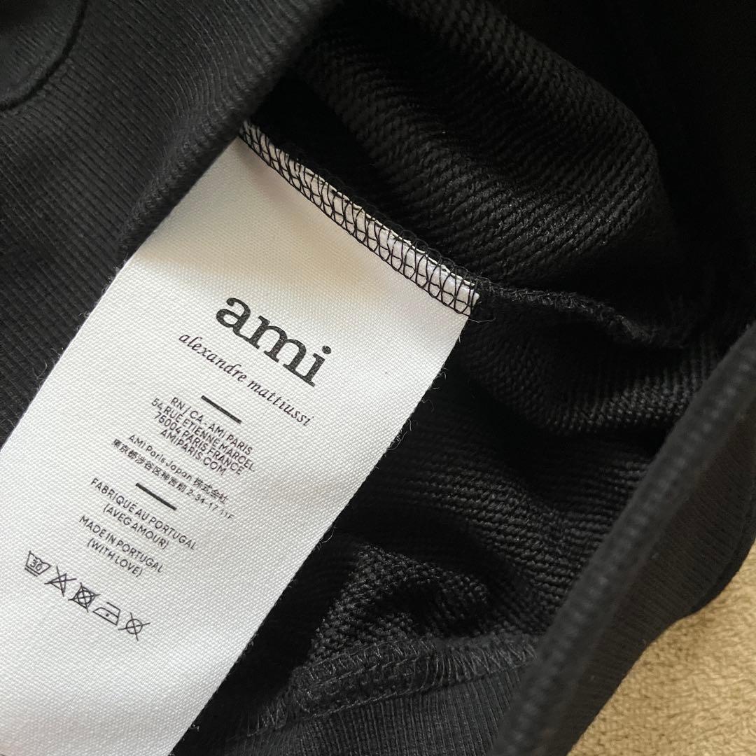 新品タグ付 ami アミパリス ブラック黒 スウェット トレーナー Lサイズ