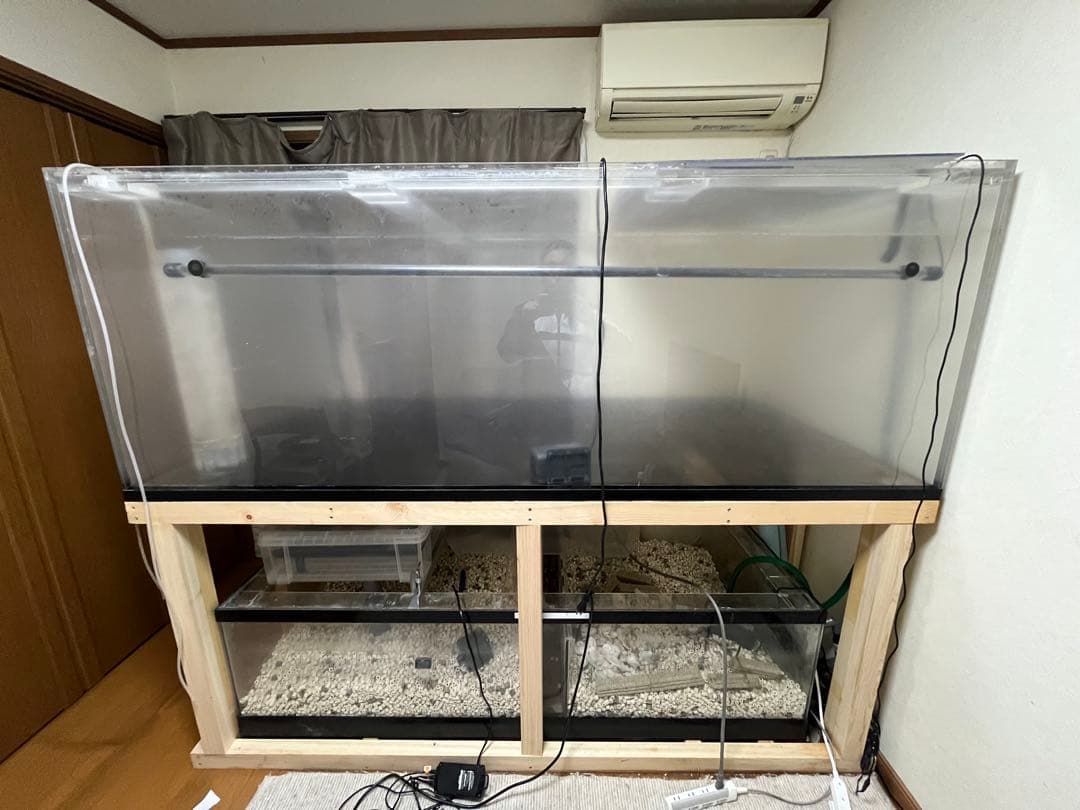 大型アクリル水槽 横幅200cm縦75 奥行100 自宅まで引取り可能な方限定