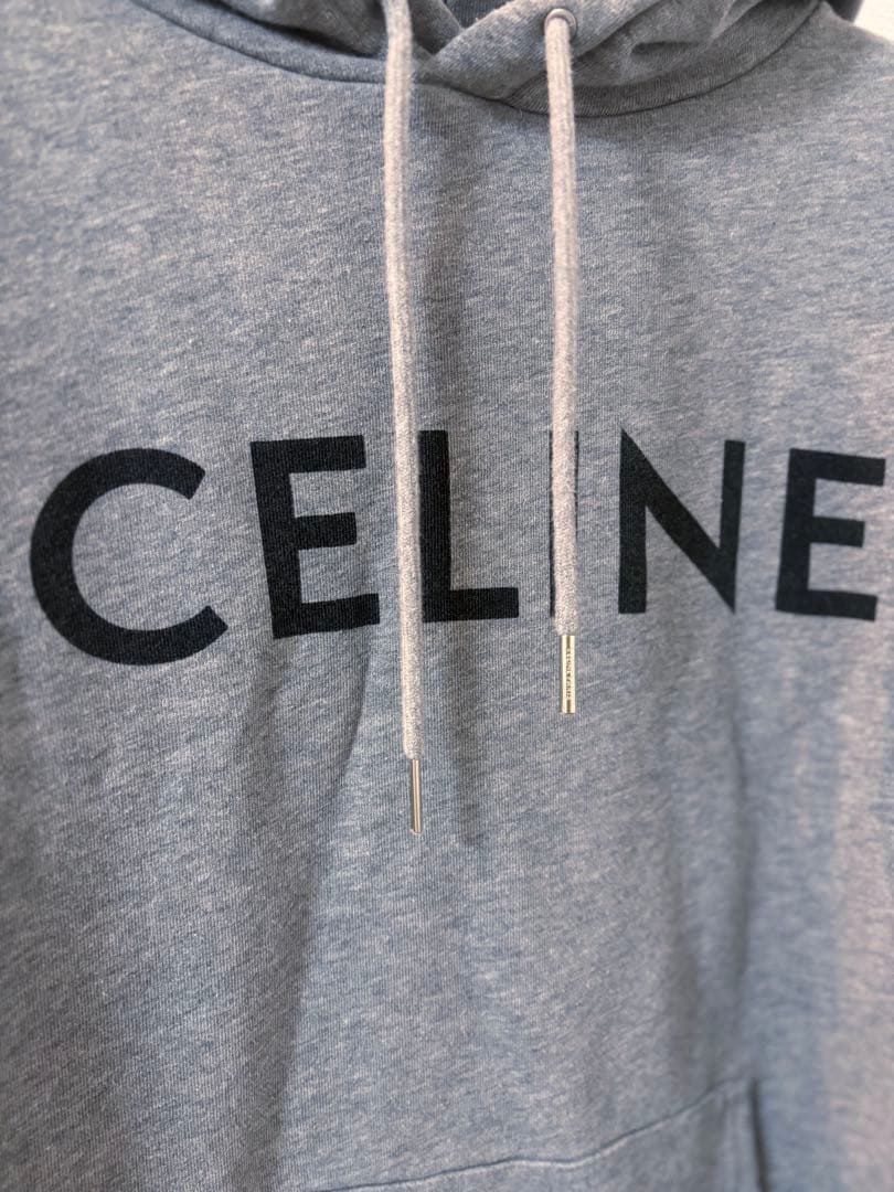 r*z様 CELINE グレー　コットンフリースフーディ　パーカー　セリーヌ