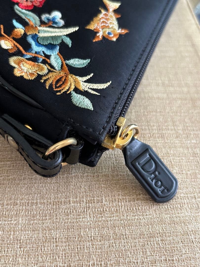 Dior アクセサリーポーチ サドルバッグ 刺繍 ディオール ヴィンテージ 金魚