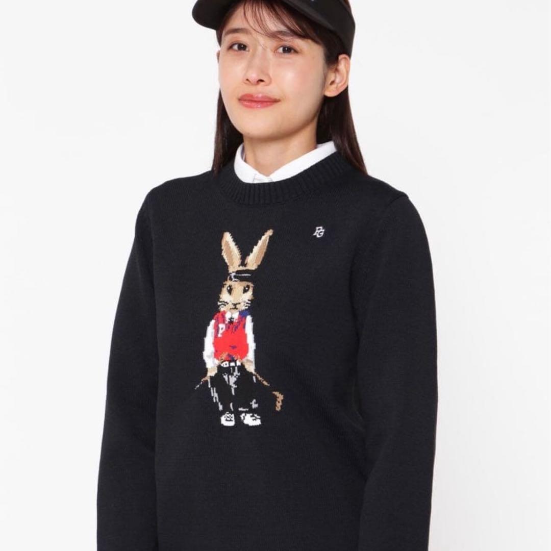 パーリーゲイツ PEARLY GATES クルーネックニット　ラビット