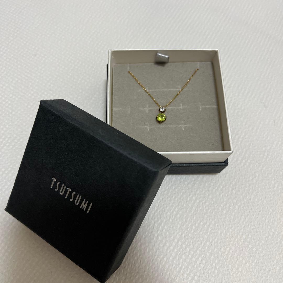 K10イエローゴールドペリドットネックレス