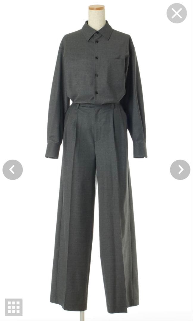 村山佳世子×Drawing Numbers スタンダードシャツ　チャコールグレー