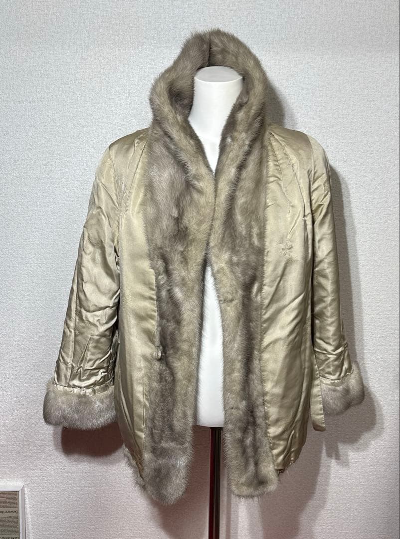 サファイヤミンク　毛皮コート　リアルファー