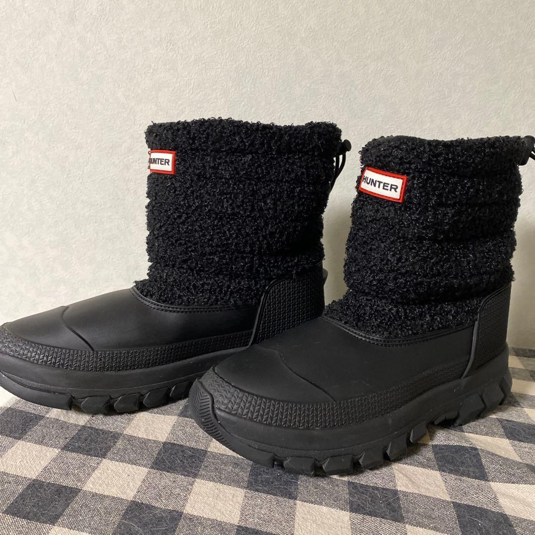 HUNTER ブラックショートブーツ23.5