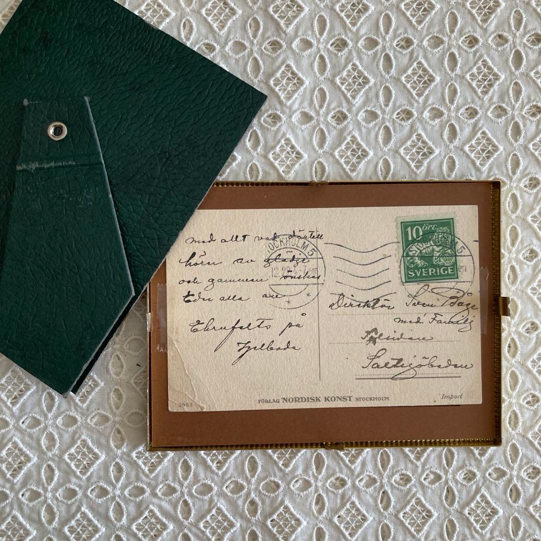 アンティークフレーム（BIRGITのミニカード/ツリーを飾る女の子とトムテ♪）