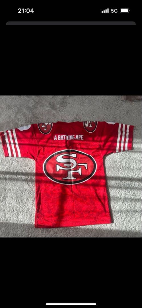 【バミキ】A BATHING APE 49ERS アメフトゲームシャツ