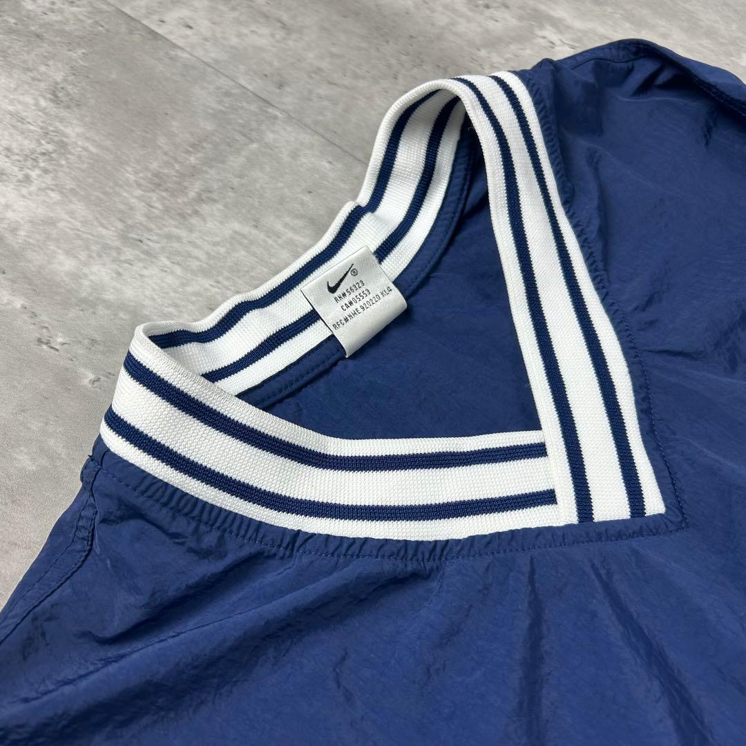 ナイキ 刺繍ロゴ 90s ナイロンジャケットプルオーバー ネイビー M 6057